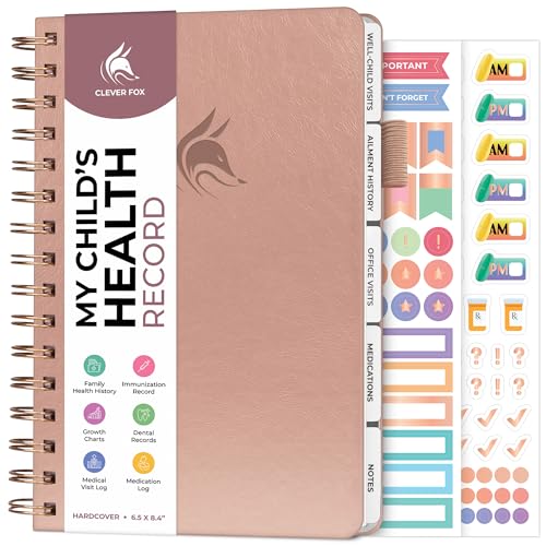 Image of Clever Fox My Child's Health Record Keeper – Child & Baby Medical Records Organizer Log Book – Childcare Journal Notebook & Healthy Tracker for Newborn & Children – Childcare Essentials (Rose Gold)