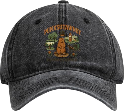 R and R Imports Punxsutawney Pennsylvania Keepsake Souvenir Black Dad Hat – Unisex Soft Baseball Cap Black