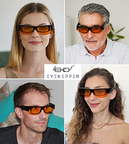Image of Eyekepper 100% Blue Light Reduction Fitover Anti-Blue Blocking Computer Eyeglasses with Amber Lenses