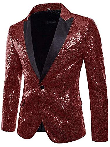 Sequins Jackets Mens Shiny Blazer Party Wedding Banquet Blazer Prom Tuxedo
