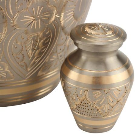 Platinum Elite Keepsake Cremation Urn for Ashes, Brass, Silver Urn, Keepsake Sized Cremation Urn, 3 Inches High