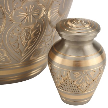 Silverlight Urns Platinum Elite Keepsake Urn for Ashes, Mini Silver and Gold Urn, 3 Inches High