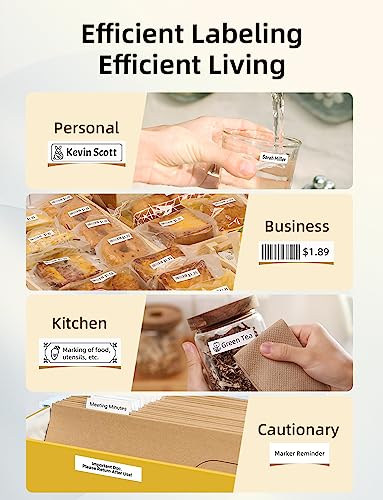 Makeid Label Maker Machine With Tape - Compatible With 9/12/16Mm Waterproof Tape, Portable & Rechargeable Label Makers With Built-In Cutter Wireless Label Printer Compatible With Android & Ios Devices #TOP5