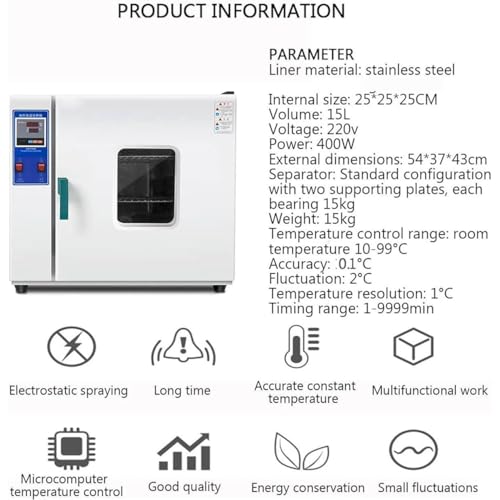 Laboratory Drying Oven Forced Air Convection - Constant Temperature Blast Drying Oven, Heat Industrial Lab Oven For Industrial & Scientific Use - Thumbnail 7