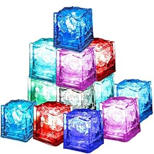 Xrten 12 stuks LED Ice Cube, LED ijsblokjesdecoratie Ice Cube licht voor feestjes
