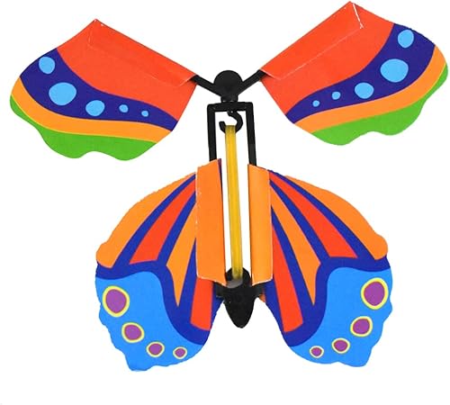 Miniatura 4 de NOVELTY GIANT WWW.NOVELTYGIANT.COM Wind Up - Mariposas voladoras que se esconden en libros y tarjetas de cumpleaños, banda de goma, mariposa mágica,