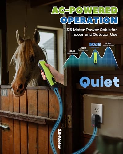 Luzrise Cordless Horse Clippers, Professional Pet Grooming Clippers, 2 Speed Pet Trimmer with 4 Magnetic Guide Comb, Detachable Blade, Low Noise< 50db for Horse,Pony,Cat,Dog,Goat - Thumbnail 4