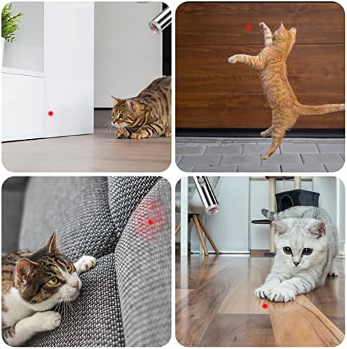 vsshe Cat Chase Toys,1 Pack Cat Dog Red Pointer Light Toy & 3 Pack Funny Dog Cat Toys, Portable Cat Interactive Toys for Pet Indoor Exercise Training ToolBattery Not Included