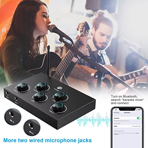 Rybozen K203 Digitnow!Portable Karaoke Microphone Mixer System Set, With Dual Uhf Wireless Mic, Hdmi-Arc/Optical/Aux & Hdmi In/Out In Singing Receiver For Smart Tv thumb #3