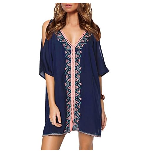 L-Peach Pareo Estampado Túnica de Playa Beach Bikini Cover Up con Borla para Mujer