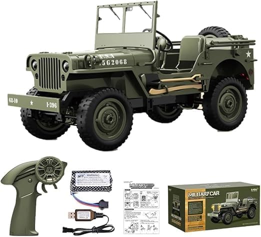 Remote Control Truck RC Willys Military Jeep 1/12 Scale 4x4 Off Road Crawler Vehicle with 2.4GHz Control and Rechargeable Battery, High Torque Rock Crawler for Boys and Adults Birthday Gift-image-37