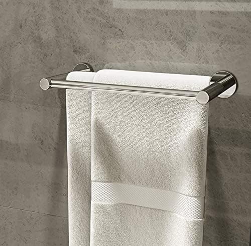 Kuivoo Towel Rail Bar,304 Stainless Steel Double Towel Holder,40cm/16Inches Wall Mounted Polished Bath Towel Rack for Bathroom and Kitchen, Silver