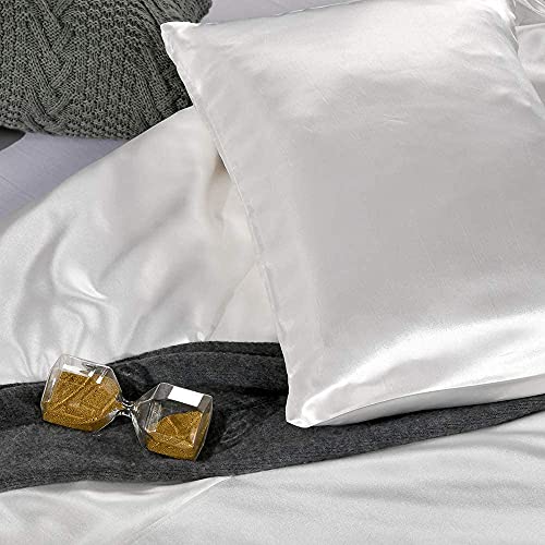 Conjunto de edredom de cetim da Feelyou de seda com 2 tamanhos de cama de microfibra de cor sólida b