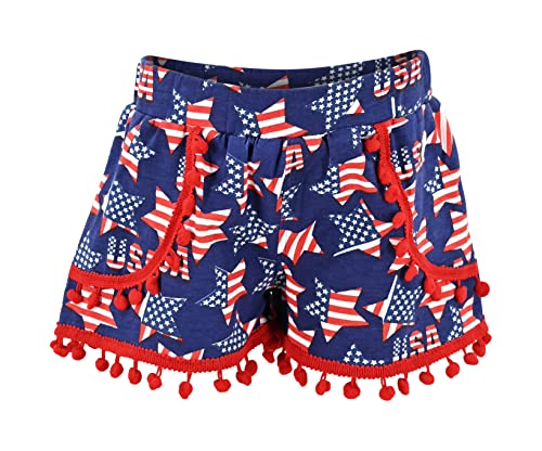 Image of Unique Baby Girls Toddler Big Kid Sleeveless Tank with Pom Pom 2pc Shorts Set Outfit