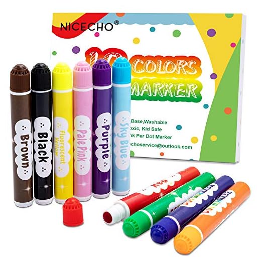 Washable Dot Markers for Kids Toddlers & Preschoolers, 10 Colors Bingo Paint Daubers Marker Kit with Free Activity Book. Non-Toxic Water-Based Fun Art Supplies