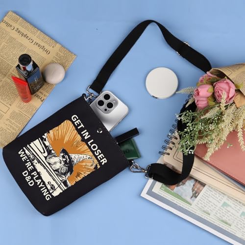 DND Gift Get In Loser We're Playing D&D Crossbody Bag Minimalist DND Handbag DND Group Gift Dungeon Master Handle Bag3