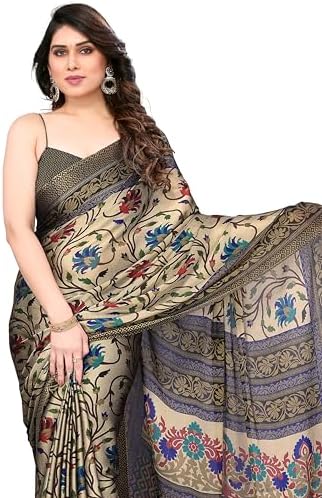 MIRCHI FASHION Women's Chiffon Floral Printed Saree with Blouse Piece