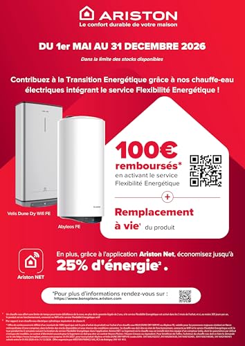 Chauffe eau électrique Ariston ABYLEOS EXPERT WIFI 150 litres Vertical Mural Flexibilité Énergétique Stéatite - vue 5