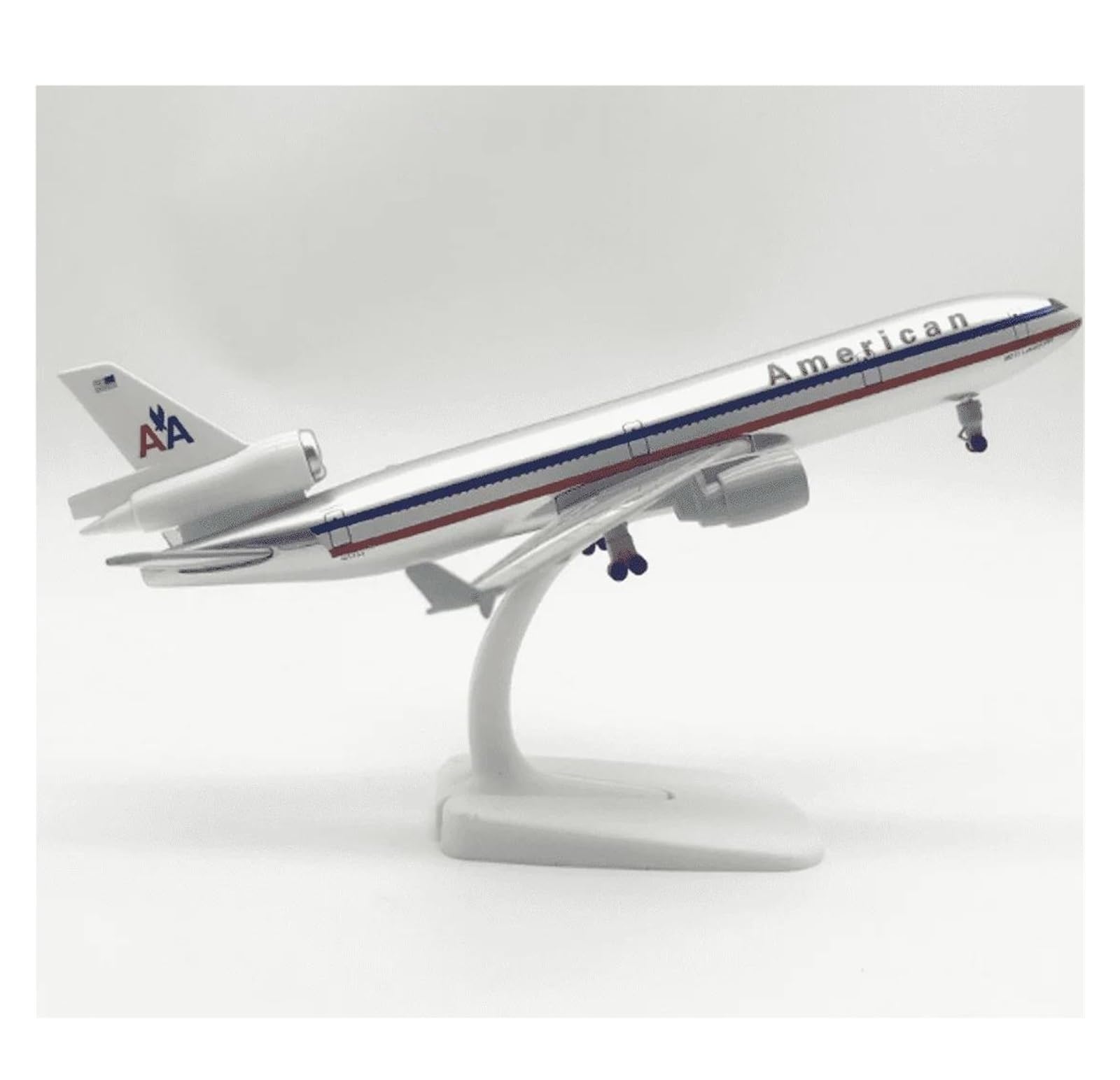 Modelo de avión MD-11 miniatura coleccionable de aleación metálica de 20 cm escala vintage 2