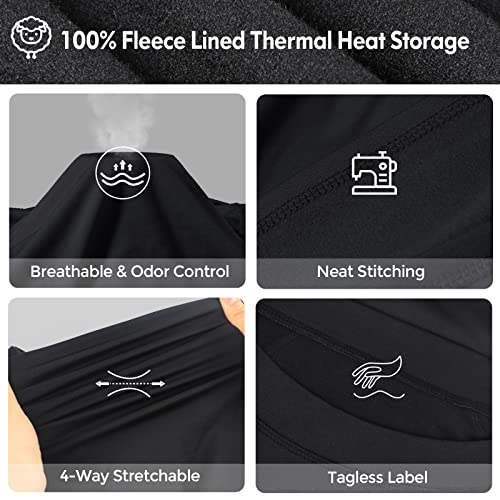 Mens Thermal Underwear Set Ultra Soft Long Johns With Fleece Lined Winter Hunting Gear Base Layer For Sport Running A-Black #TOP2
