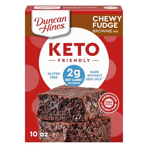 Duncan Hines Keto Friendly Chewy Fudge Brownie Mix, Gluten Free,