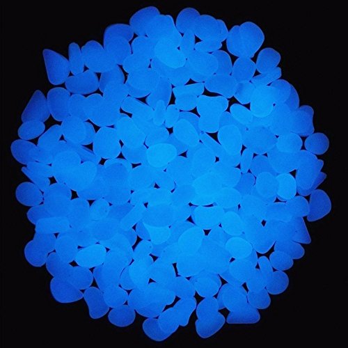 image for Oubest Fish Tank Rocks Glow Blue/Glow in The Dark Pebbles for Garden/F