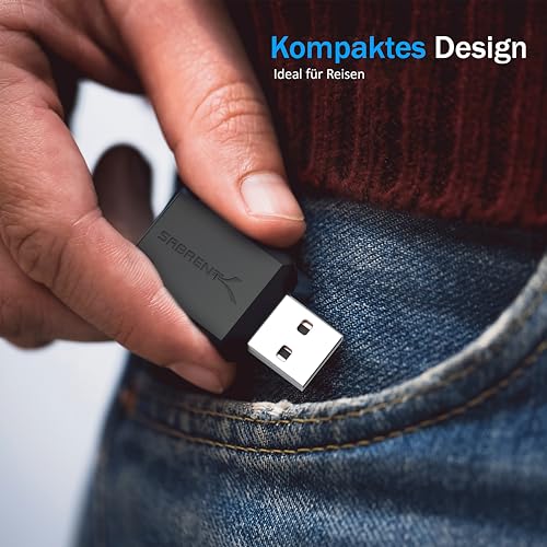 Externe USB-Soundkarte von Sabrent für Kopfhörer und Mikrofon