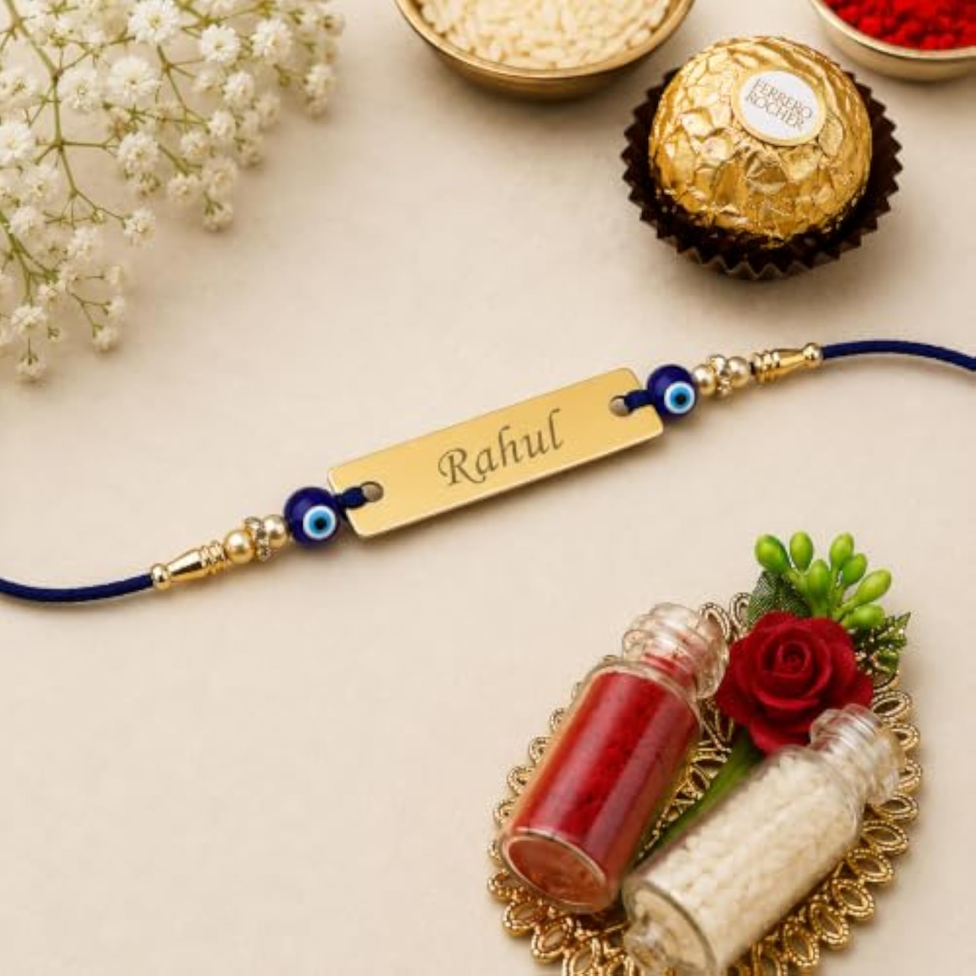 Personalized Evil Eye Name Rakhi for Brother