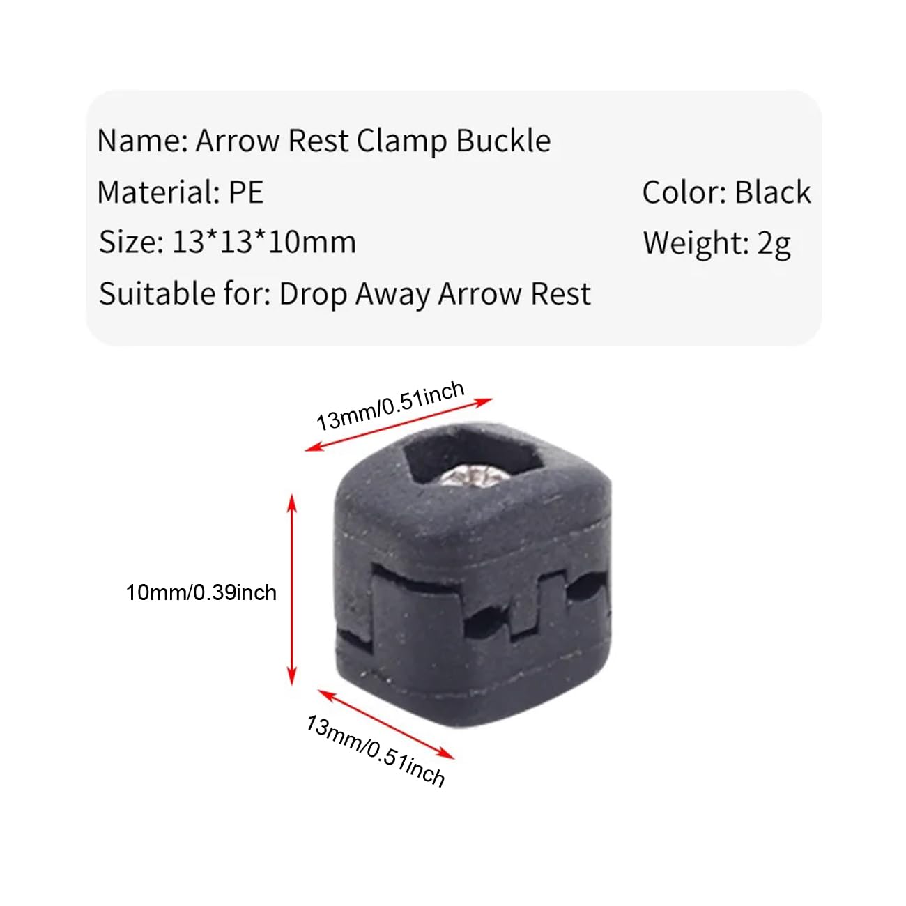 SquEqu 2 Pack Drop Away Arrow Rest String Clamp Buckle Fastener Clip Replacement Bowstring Adjustment Knob Mount for Compound Bow Fall Drop Archery Outdoor Hunting Shooting Accessory
