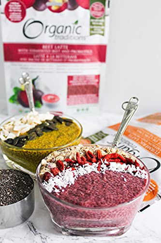 Organic Traditions Beet Latte With Fermented Beets And Probiotics - 5.3Oz - Plant Based Beet Powder Drink Mix #TOP5