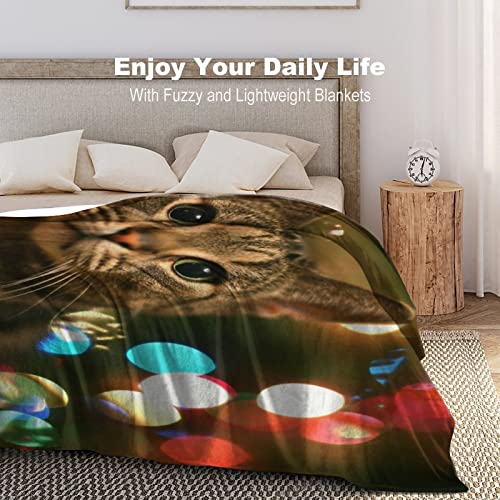 Alibiffy Cat-Animals-Christmas Design Full-Color Printing, Flannel Material, With Light And Breathable, No Shedding, Anti-Pilling, Anti-Wrinkle Quality Blanket 30"X40" #TOP3