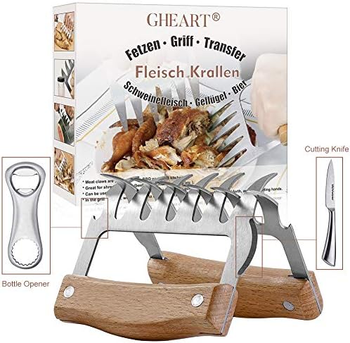 Meat Shredder Claws, Meat Claws, Meat Shredder, Barbecue Forks, Stainless Steel Bear Claws Pulled Pork Meat Shredder Shredding Forks BBQ Claws Set of 2