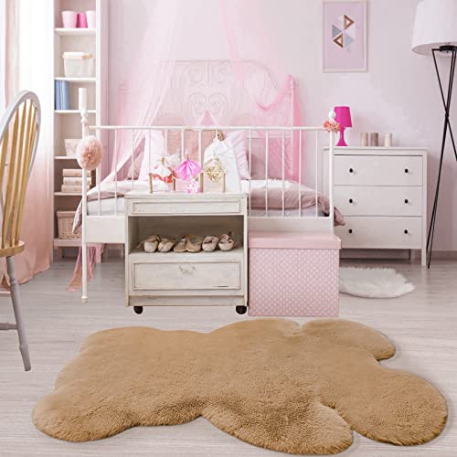 Tennola Bear Rugs Large Size Bear Shaped Area Rug Teddy Bear Rugs For Bedroom Cute Soft Fluffy Faux Rabbit Fur Rug Fuzzy Shaggy Rug Carpet For Kids Teen Girls Room Floor Sofa Living Room #TOP7
