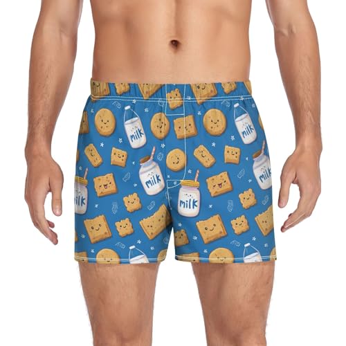 Laprad Boxer Shorts Breathable Boxer Briefs Soft Underwear Milk Cookie with Button Fly