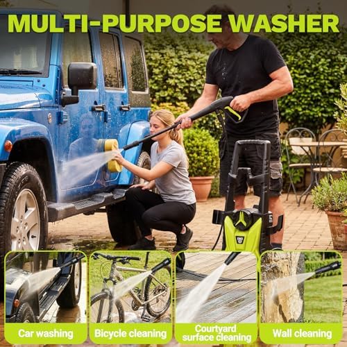 Pressure Washer Power Washer: DEKOPRO Electric Portable Pressure Washer with 35FT Cord and 26FT Hose, High Pressure Cleaning Machine for Cars, Driveway, Patio, Fence, Deck — view 4