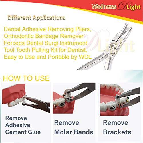 Wellnessd'light Wdl Dental Adhesive Removing Pliers, Orthodontic Bandage Remover Forceps Dental Surgi Instrument Tool Tooth Pulling Kit For Dentist, Easy To Use And Portable #TOP3
