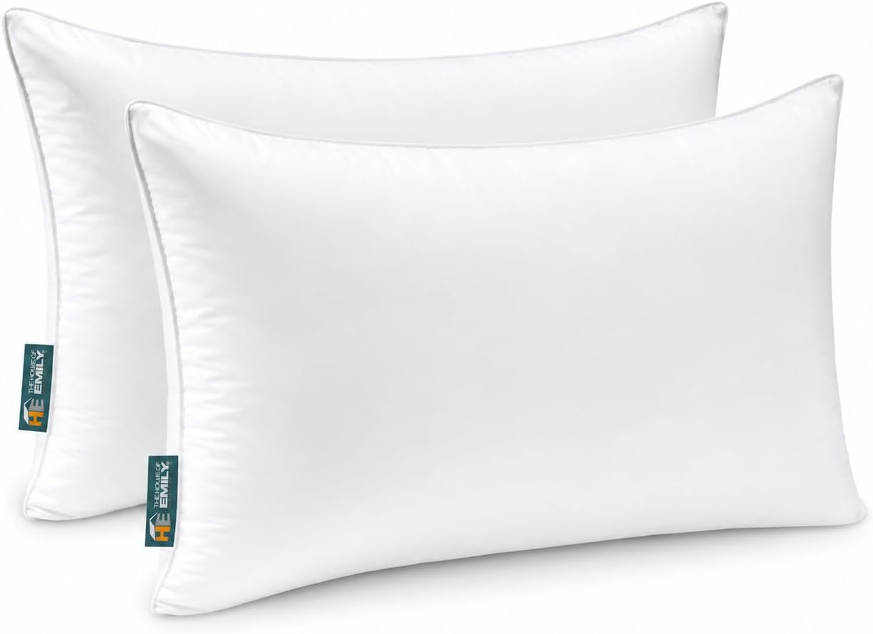 The House of Emily Pair of Luxury Microfibre Super King Size 20" x 36" Pillows