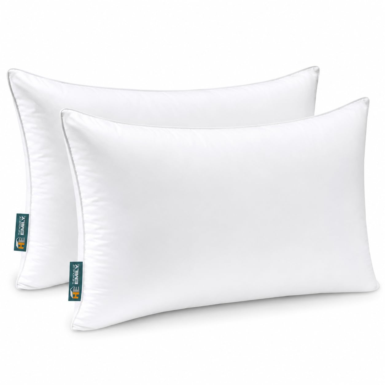 The House of Emily Pair of Luxury Microfibre Super King Size 20" x 36" Pillows