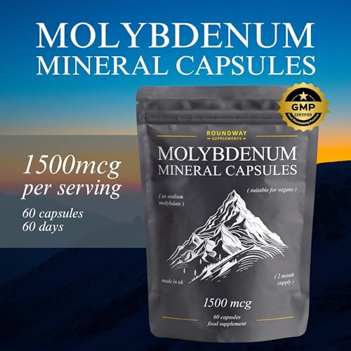 Molybdenum Mineral Capsules | 1500mcg High Strength Trace Minerals | Sodium Molybdate | 60 Capsules, Long 2 Month Supply | Made in The UK by Roundway Supplements - Image 5