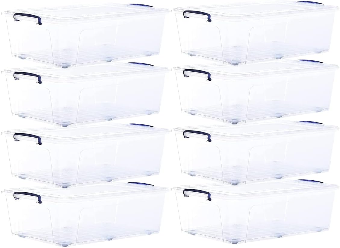 Superio Clear Storage Bins with Lids and Wheels Large Storage Containers With