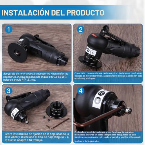 Mini máquina de biselado neumático LALAGO manual para recorte de esquinas metálicas 4