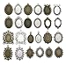 20pcs 18x25mm Oval Bezel Pendant Trays Cabochon Settings Trays Pendant Blanks (20pcs Mixed No Duplicate)
