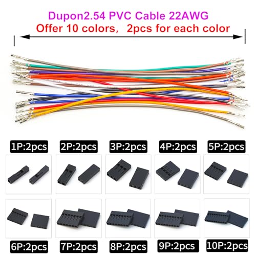 Cable precrimpado Dupont 2.54mm hembra a hembra 50cm miniatura 2