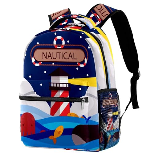 Sac de voyage décontracté ado fille garçon avec grand volume et motif nautique