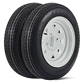 2 Pack 4.80-12 4.80x12 480-12 4.80-12 Trailer Tires with 12'' Rims, 4 Lug on 4'', Load Range C 6PR