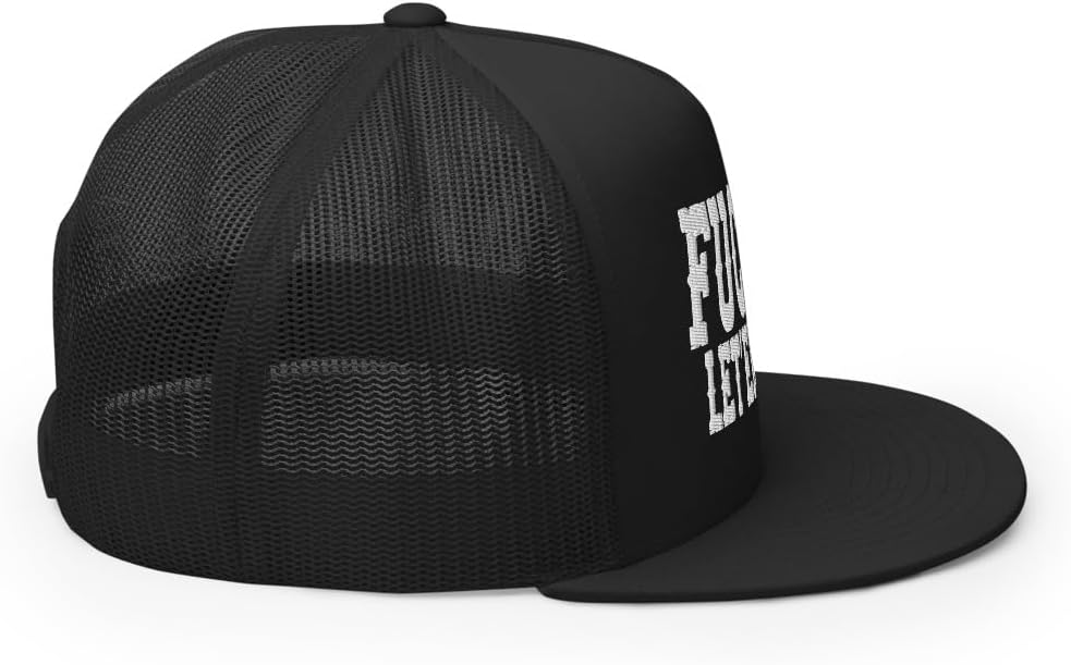 NX Fuck'Em Let'em Hate Embroidered Flat Bill Trucker Hat High Crown Adjustable Cap - Image 5