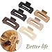 Alemaky 12 Pack Square Claw Clips, Big and Small Neutral Rectangle Hair Claw Clips, Non-slip Matte Large Hair Clips for Women,Strong Hold jaw clip for Thick Thin Hair (Neutral)