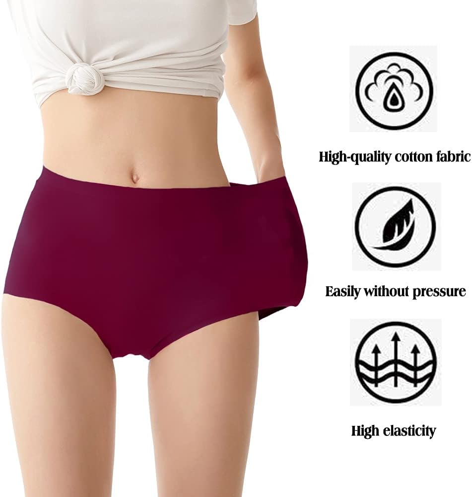 FallSweet No Show High Waist Briefs Underwear for Women Seamless Panties Multi Pack - Image 3