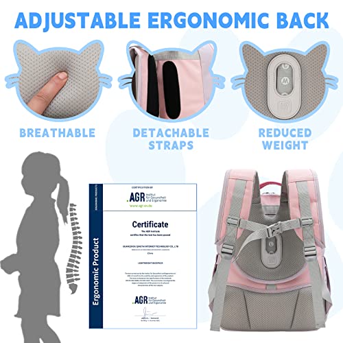 Auobag Preschool Backpack For Girls - Cute Kids Backpacks, Cpsc Certified, Adjustable Ergonomic Back Ages 4-8 Includes Pendant (Purple) #TOP2