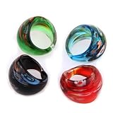 Original anillo Ecloud Shop 4 X Anillos Sortijas Cristal de Murano Lampwork Flor
